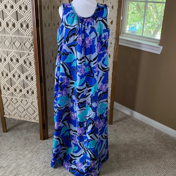 Vintage Hilo Hattie‎ Hawaiian Dress Caftan Mumu Cover Up Large - Picture 1 of 10